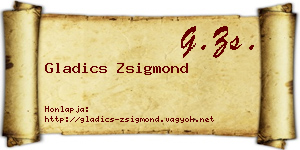 Gladics Zsigmond névjegykártya