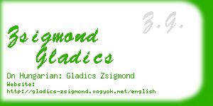 zsigmond gladics business card